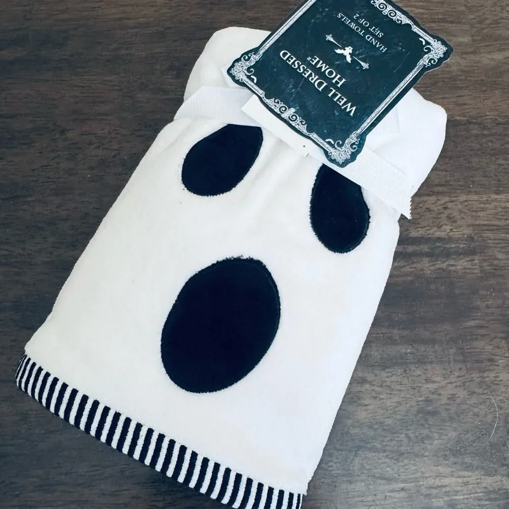 Halloween Ghost Face 2-pc Hand Towels Set